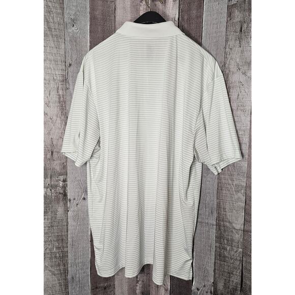 PRO TOUR Golf Short Sleeve Polo SHIRT White Gray Stripe Men's Size XXL 2XL - Picture 2 of 5